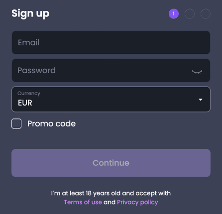 Registration at Betspino casino